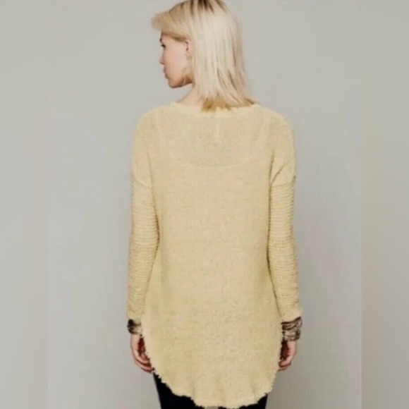 Free People Cross My Heart pale yellow sweater. XS - Picture 3 of 8